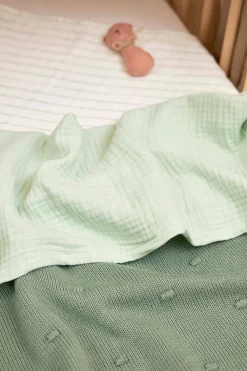 Meyco Hydrofiele Baby Ledikantlaken 100X150Cm Soft Green