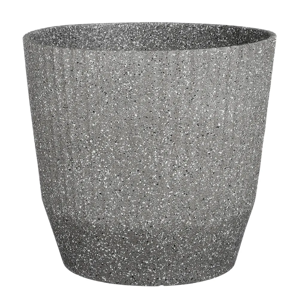 Mica Decorations Rio Bloempot Rond Grijs Terrazzo - (H33,5Xo37 Cm)