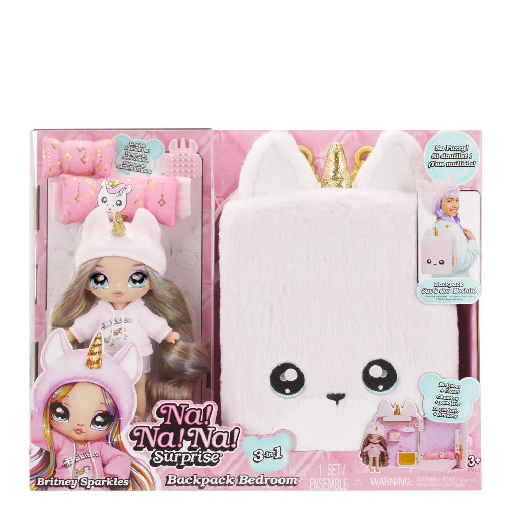 Na! Na! Na! Surprise 3-In-1 Speelset Met Rugzak, Slaapkamer En Britney Sparkles Met Eenhoornthema