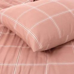 New NOUS Living Katoenen Dekbedovertrek Lits-Jumeaux Line Check (240X220 Cm)