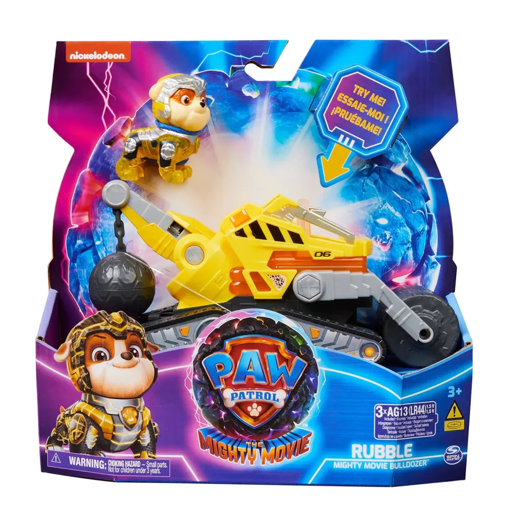 Paw Patrol The Mighty Movie Bulldozer Met Rubble Met Licht En Geluid