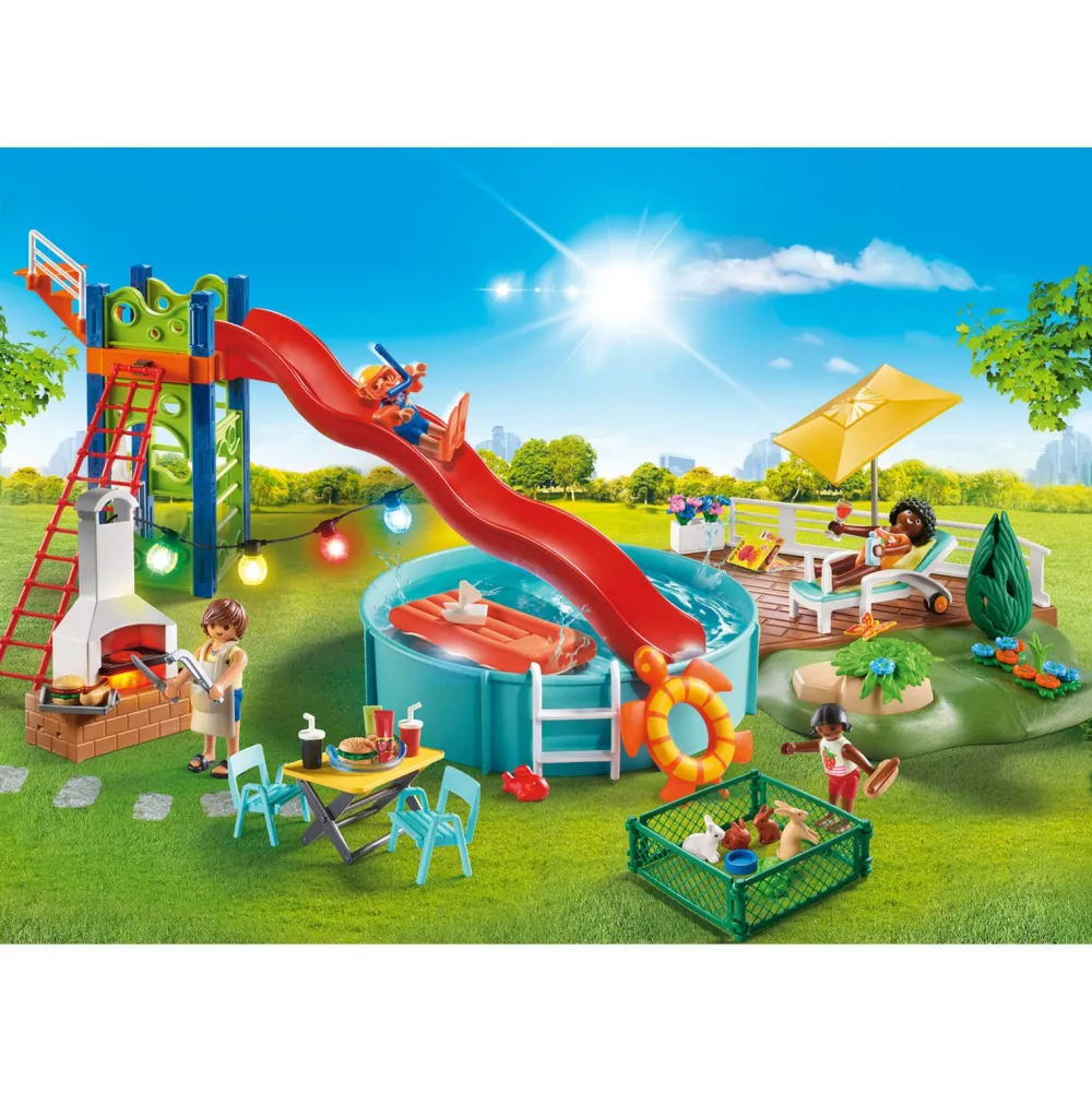 Playmobil City Life Zwembadfeest Met Glijbaan 70987