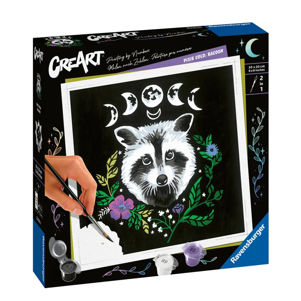 Ravensburger Pixie Cold Edition Raccoon - Schilderen Op Nummer Voor Volwassenen
