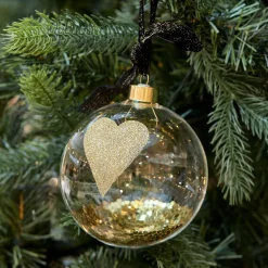 Clearance Riviera Maison Kerstbal Glitter Bow (O12 Cm)