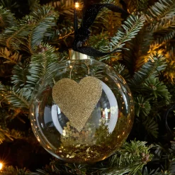 Clearance Riviera Maison Kerstbal Glitter Bow (O12 Cm)