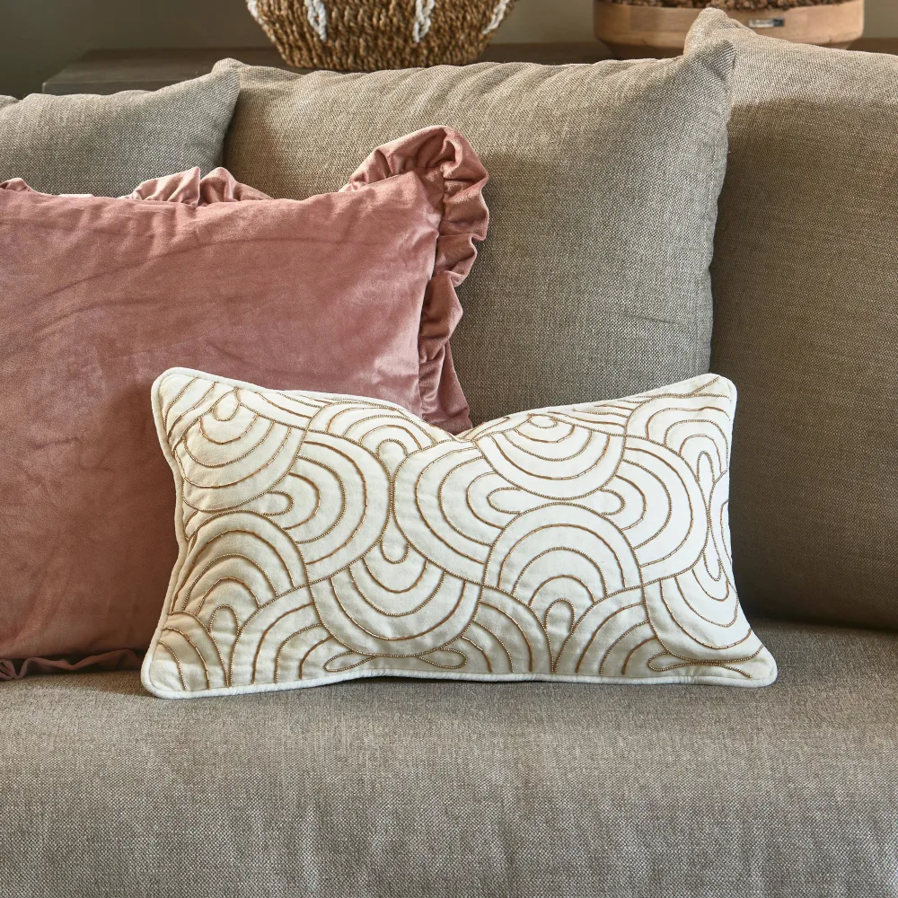 New Riviera Maison Sierkussenhoes Rm Velvet Beads (30X50 Cm)