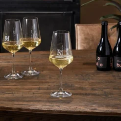 Discount Riviera Maison Wijnglas Wit Monogram
