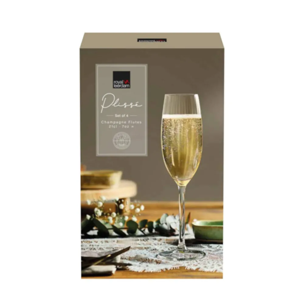 Clearance Royal Leerdam Champagneglas Plisse (Set Van 4)