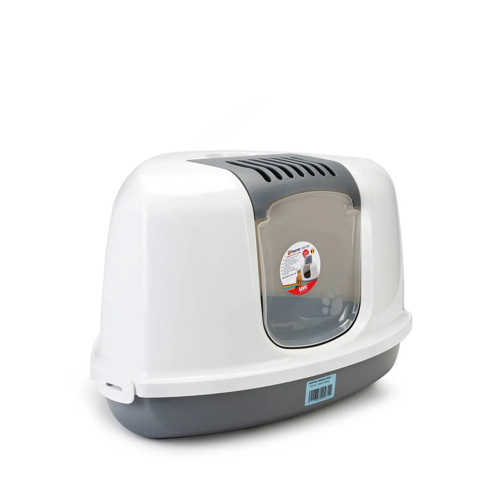 New Savic Nestor Corner - Kattenbak - Grijs/Wit - 58X45X40 Cm