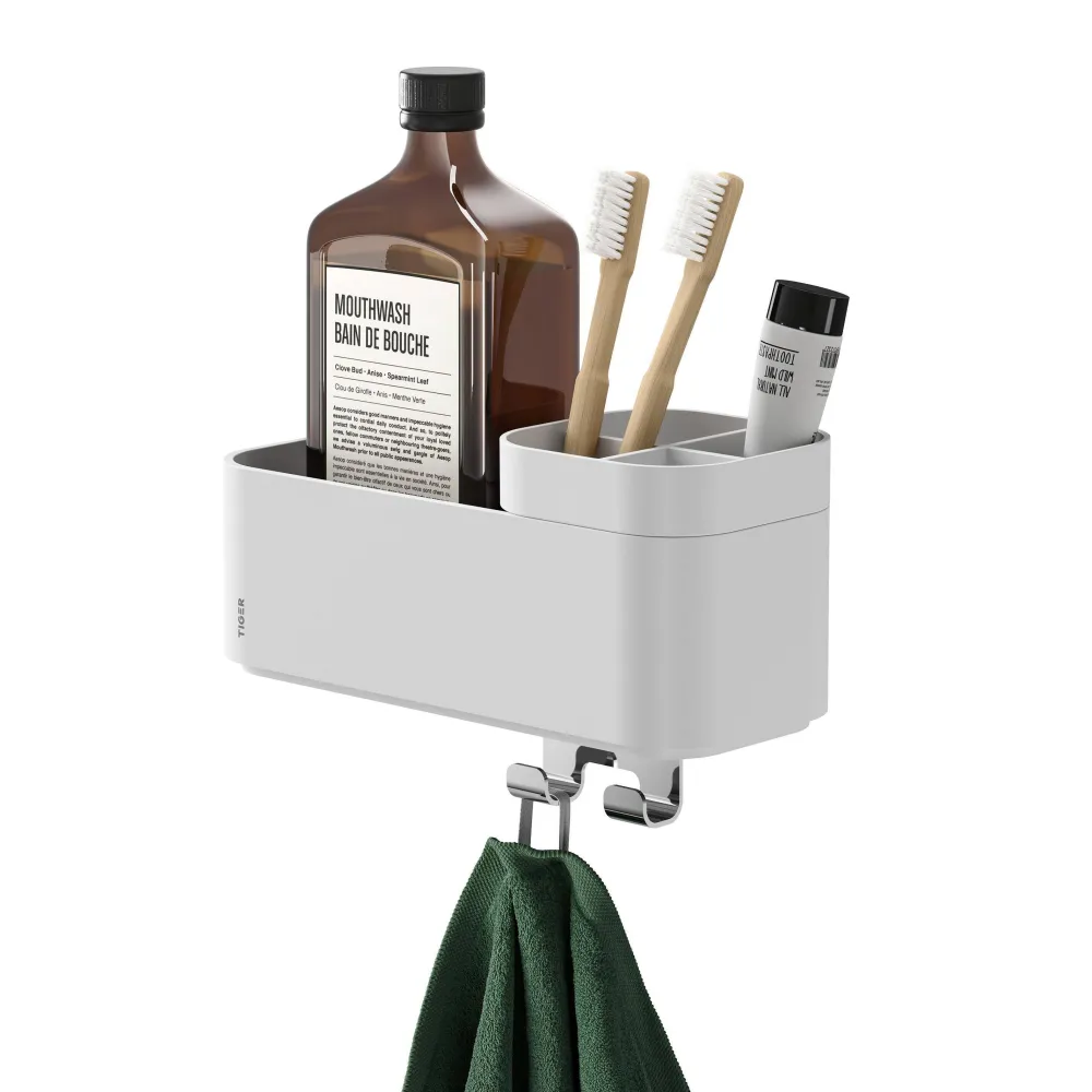 Clearance Tiger Opbergbak Met Handdoekhaak 2-Store (24,9X15,7 Cm)