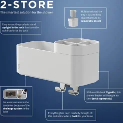 Clearance Tiger Opbergbak Met Handdoekhaak 2-Store (24,9X15,7 Cm)