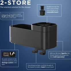 Tiger Opbergbak Met Handdoekhaak 2-Store (24,9X15,7 Cm)