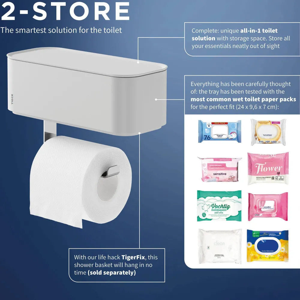 Tiger Toiletrolhouder Met Opbergbakje 2-Store