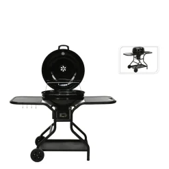 Vaggan Verrijdbare Houtskoolbarbecue Met Zijtafels