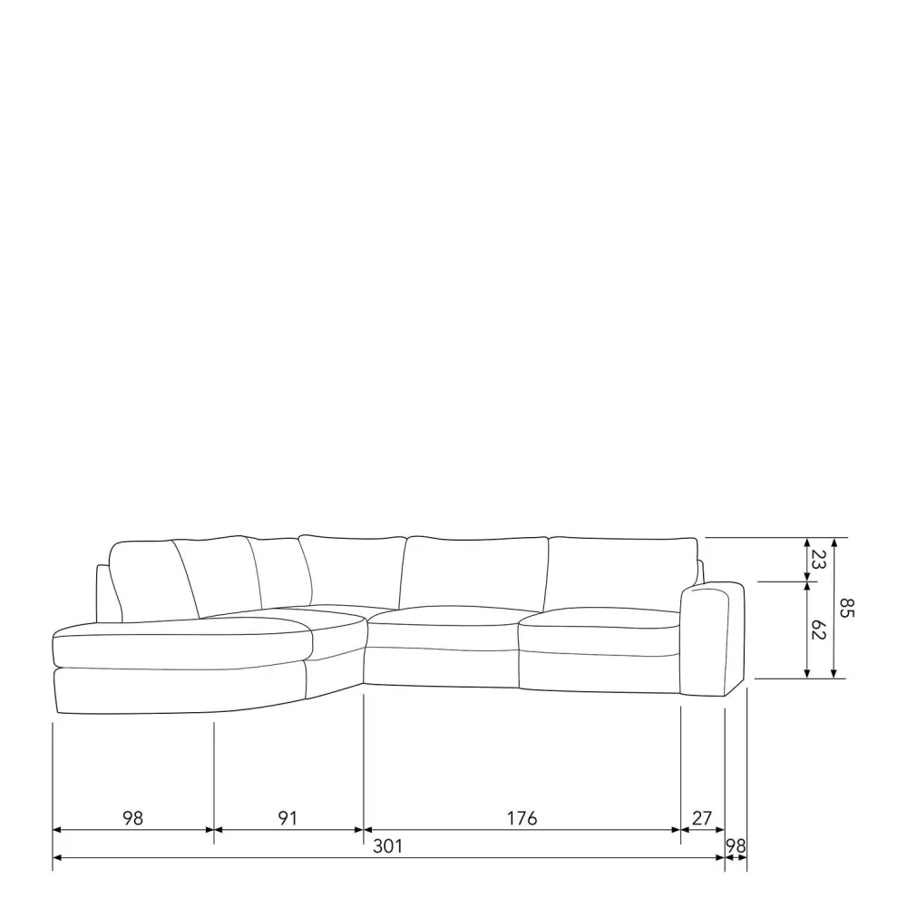 New vtwonen Hoekbank Ronding Links Family