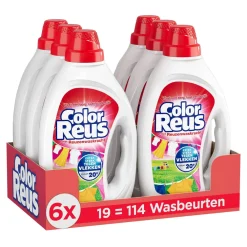 Discount Witte Reus Color Reus Gel - Vloeibaar Wasmiddel - Gekleurde Was - Voordeelverpakking - 6 X 19 Wasbeurten - 114 Wasbeurten