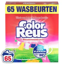 Outlet Witte Reus Color Reus Poeder - Waspoeder- Gekleurde Was - Grootverpakking - 65 Wasbeurten
