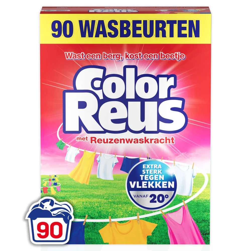 Clearance Witte Reus Color Reus Poeder - Waspoeder - Gekleurde Was - Grootverpakking - 90 Wasbeurten