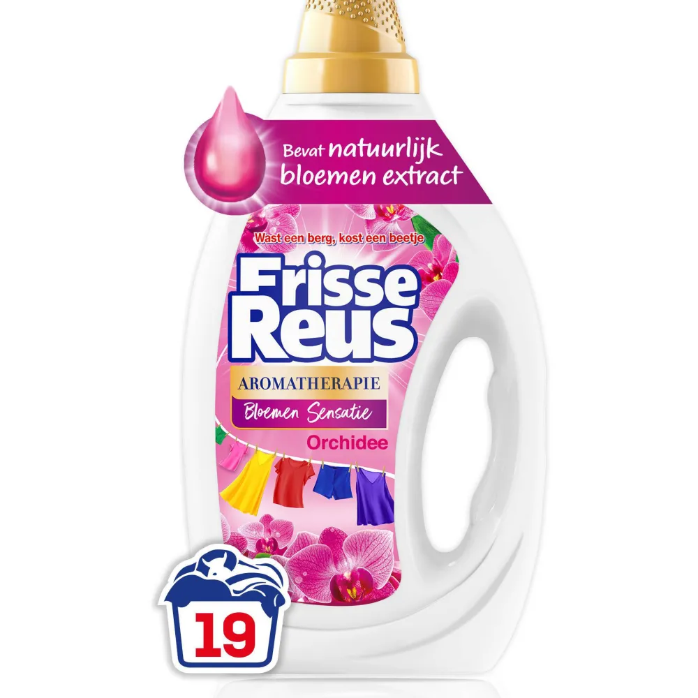 New Witte Reus Gel Orchidee - Vloeibaar Wasmiddel - Gekleurde Was - Voordeelverpakking - 6 X 19 Wasbeurten - 114 Wasbeurten