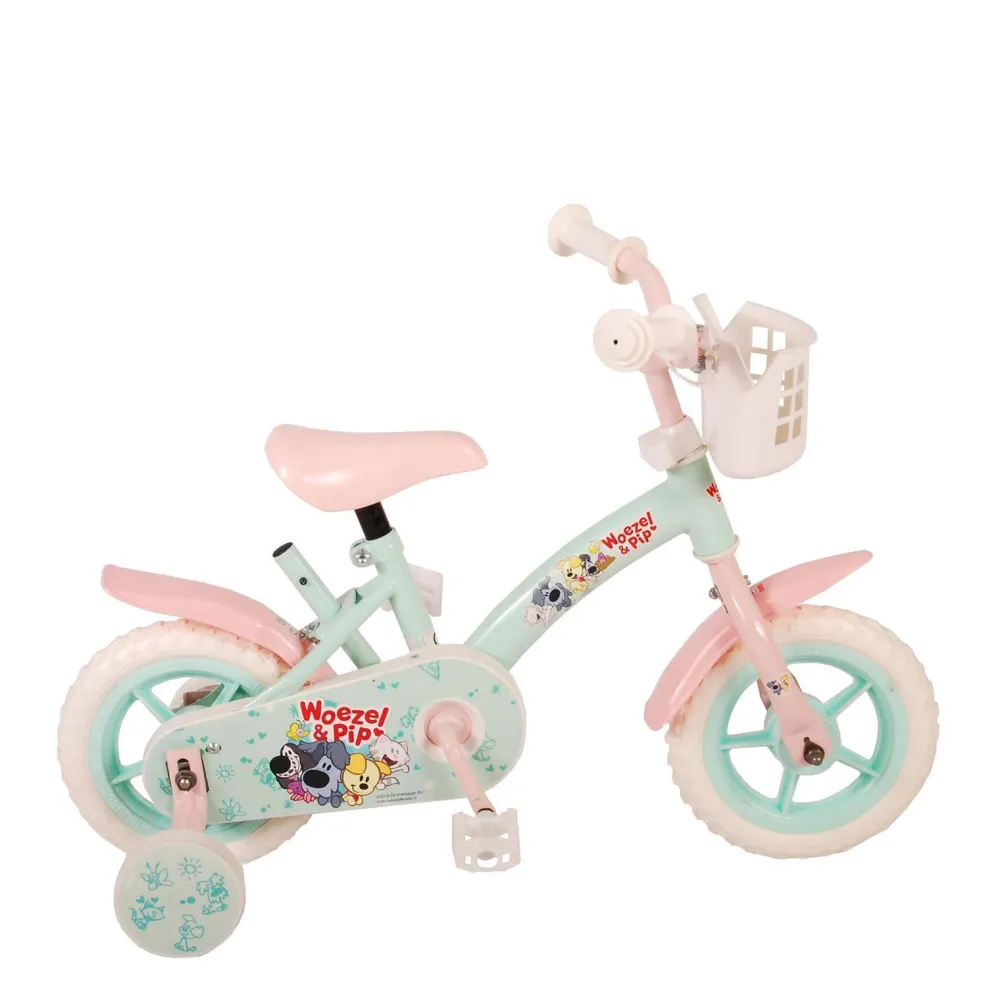 Woezel & Pip Kinderfiets 10 Inch Mintgroen/ Roze