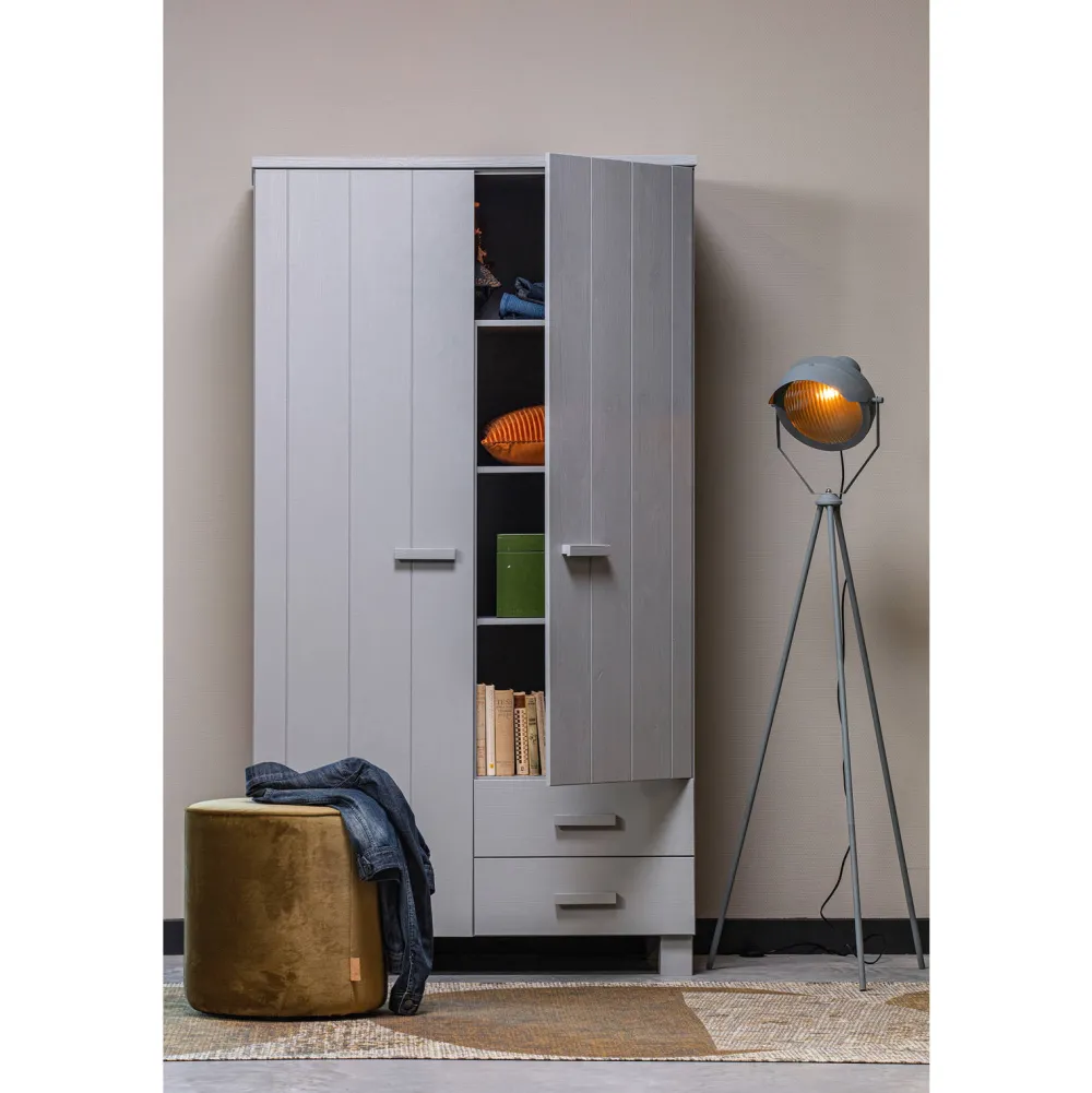 Woood 2-Deurs Kledingkast Dennis Met Laden