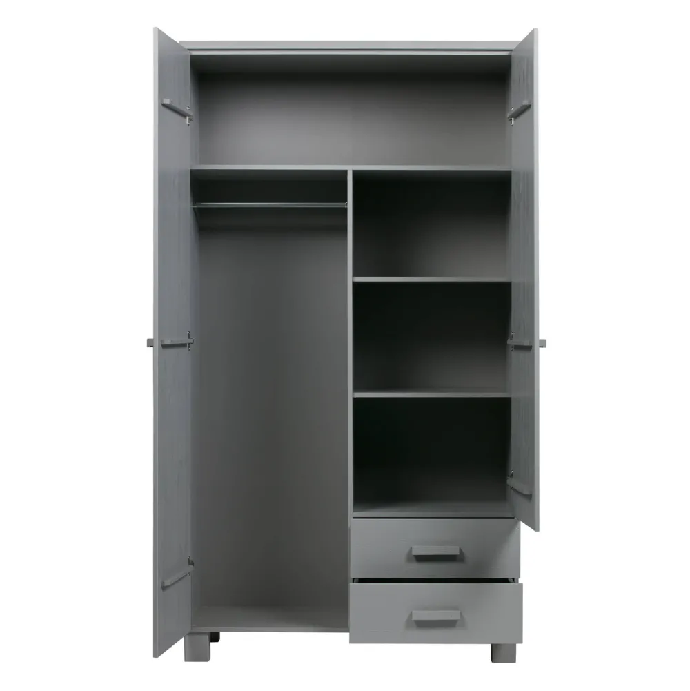 Woood 2-Deurs Kledingkast Dennis Met Laden