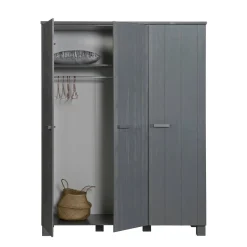 Online Woood 3-Deurs Kledingkast Dennis