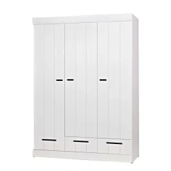 Best Woood Connect Kast 3-Deurs Met Lade - Grenen - Wit - 195X140X53