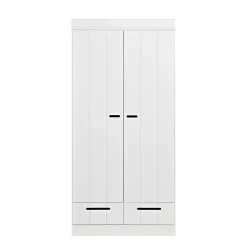New Woood Connect Kast 2-Deurs Met Lade - Grenen - Wit - 195X94X53 Connect