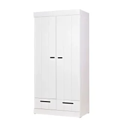 New Woood Connect Kast 2-Deurs Met Lade - Grenen - Wit - 195X94X53 Connect
