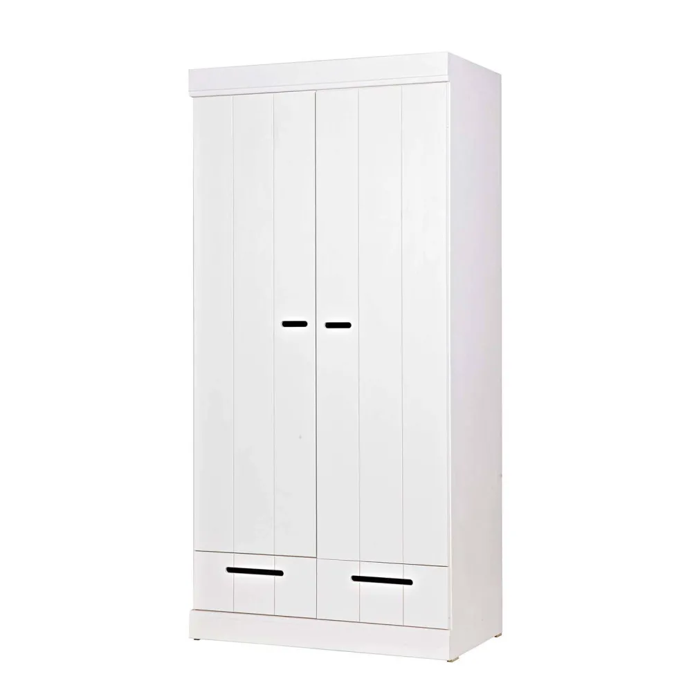 New Woood Connect Kast 2-Deurs Met Lade - Grenen - Wit - 195X94X53 Connect