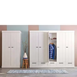 New Woood Connect Kast 2-Deurs Met Lade - Grenen - Wit - 195X94X53 Connect